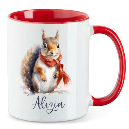 Advent Weihnachten Winter- Tasse mit Namen personalisiert - Woodland-8