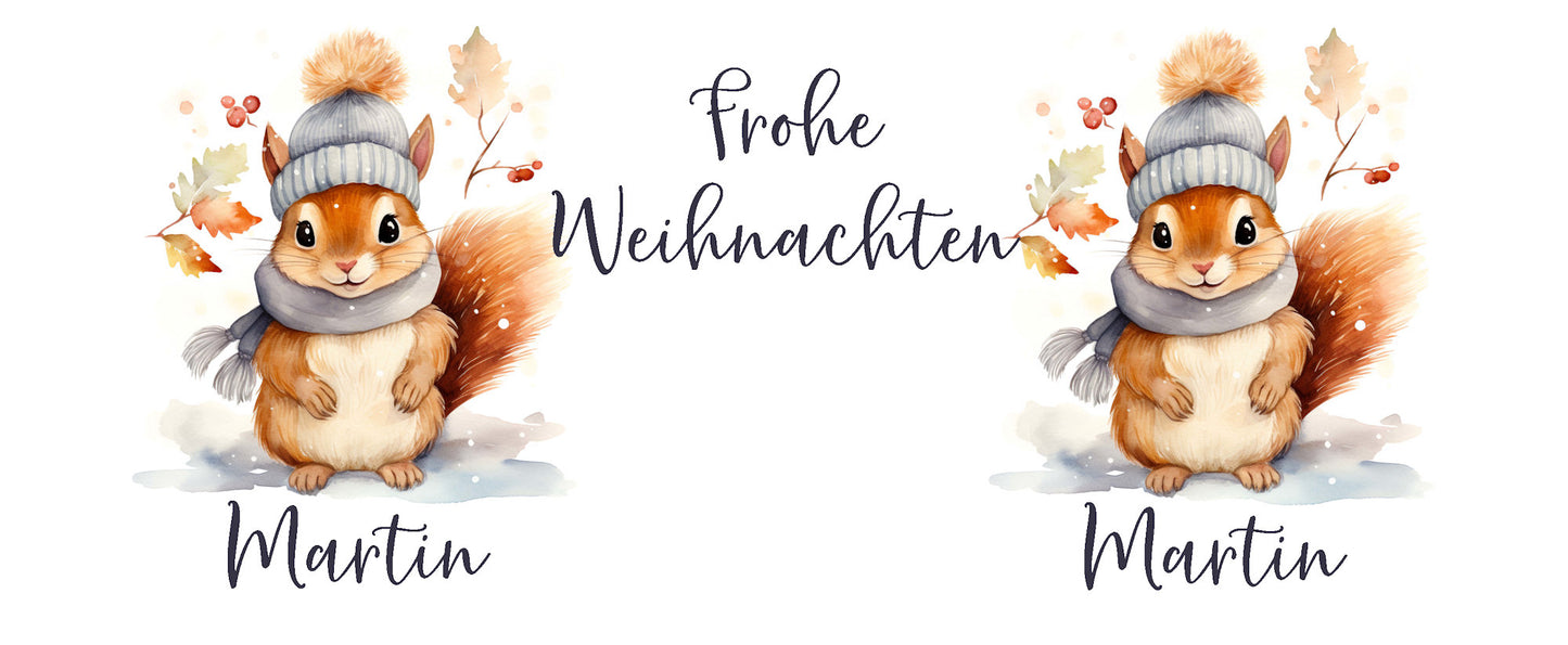 Advent Weihnachten Winter- Tasse mit Namen personalisiert - Woodland-9