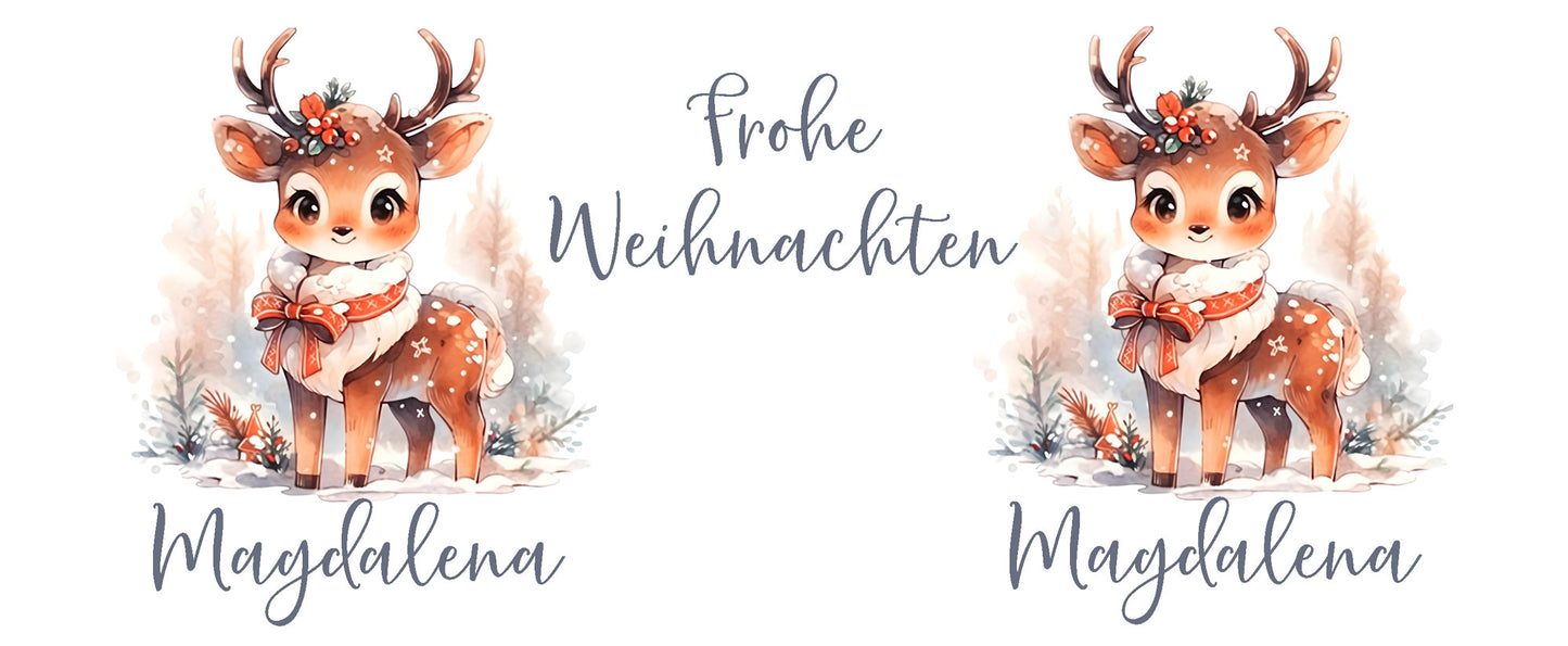 Advent Weihnachten Winter- Tasse mit Namen personalisiert - Woodland-10