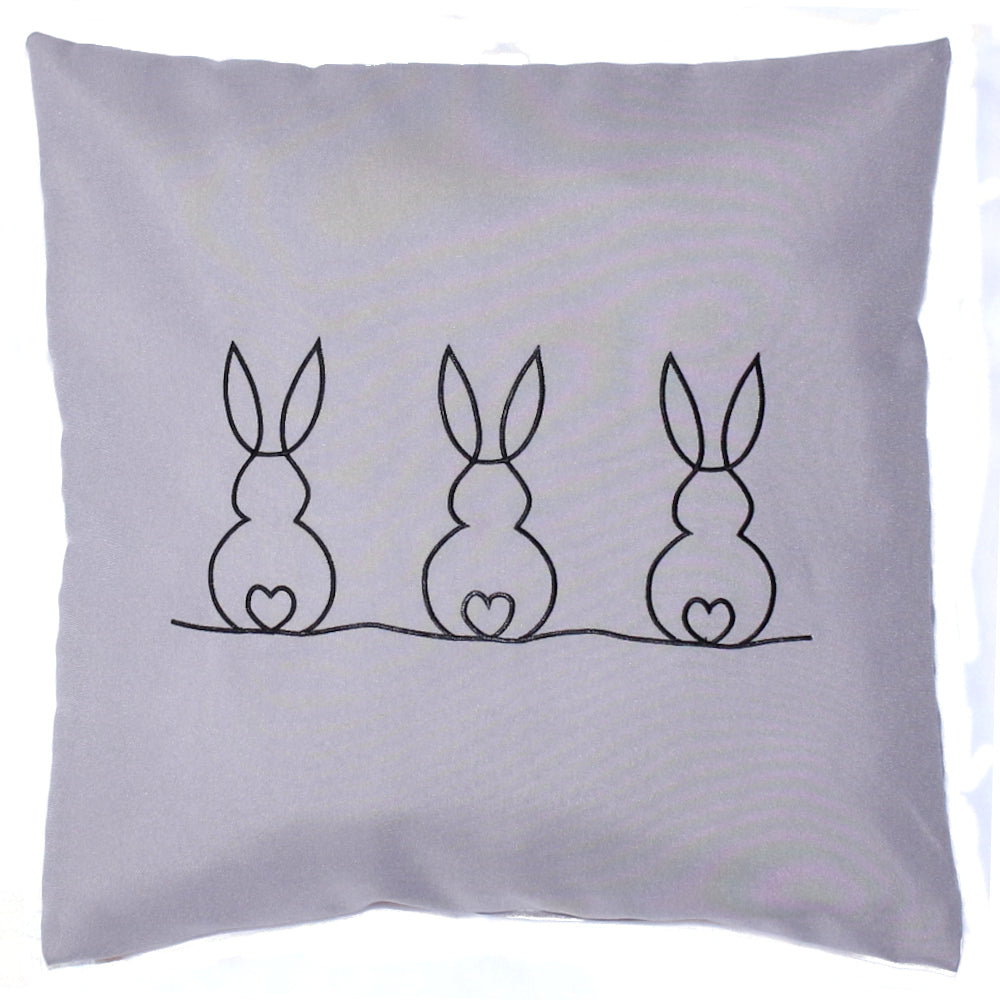 Kissenbezug bestickt Ostern Osterkissen minimalistisch modern- GRAU