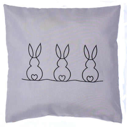 Kissenbezug bestickt Ostern Osterkissen minimalistisch modern- GRAU