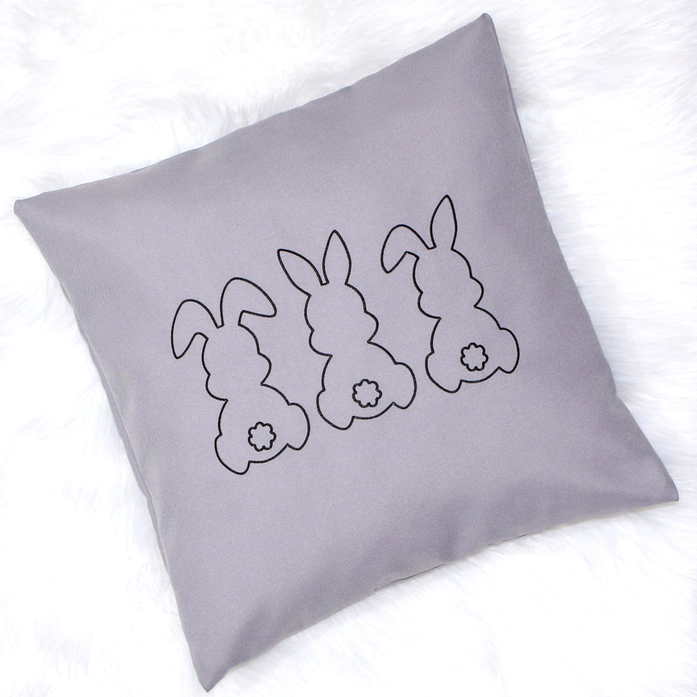 Kissenbezug bestickt Ostern Osterkissen minimalistisch modern- GRAU
