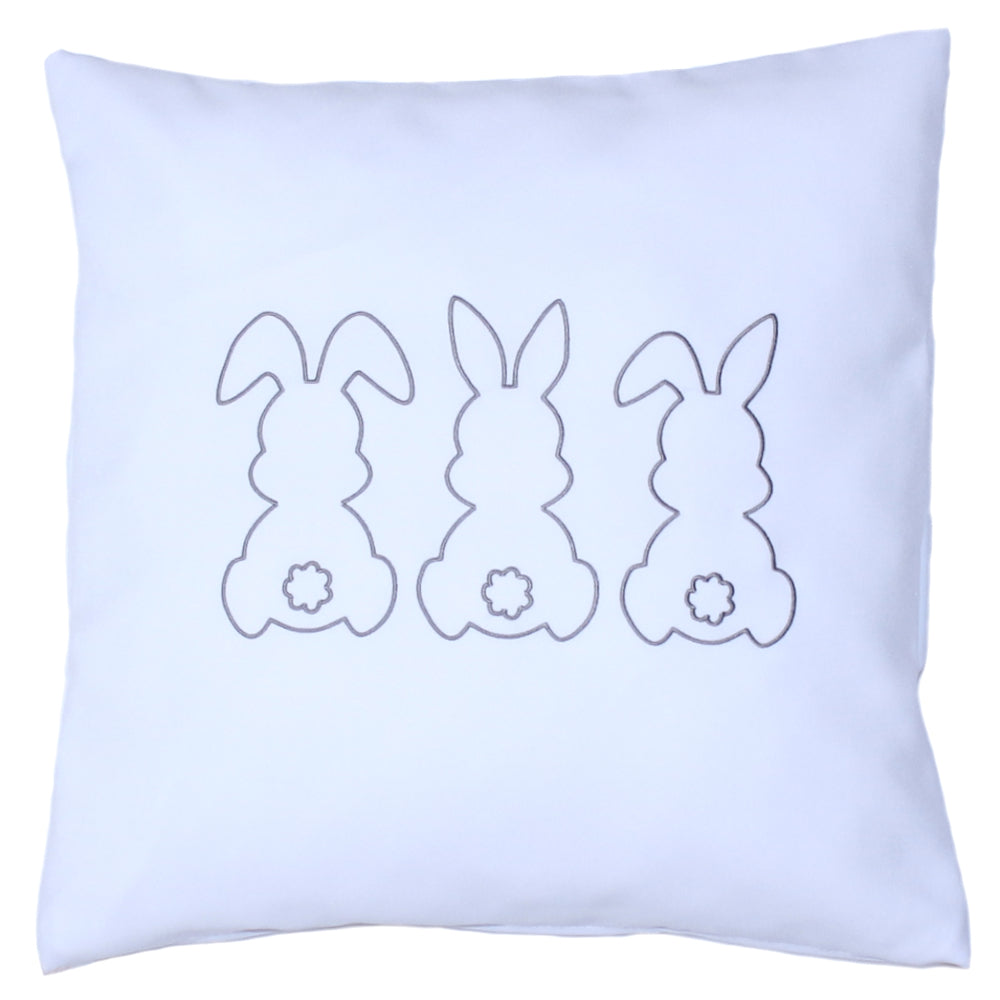 Kissenbezug bestickt Ostern Osterkissen minimalistisch modern - Grau bestickt