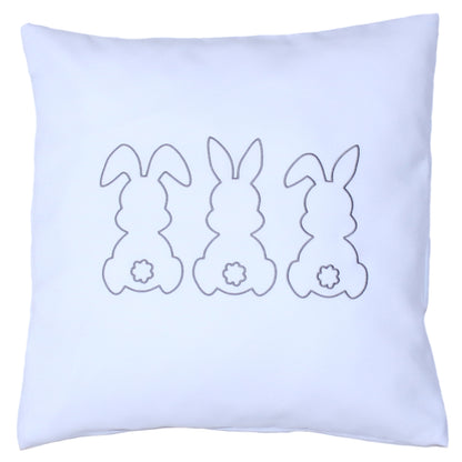Kissenbezug bestickt Ostern Osterkissen minimalistisch modern - Grau bestickt