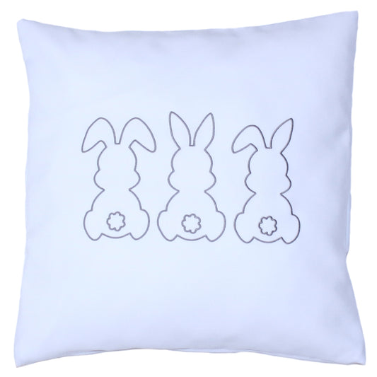 Kissenbezug bestickt Ostern Osterkissen minimalistisch modern - Grau bestickt