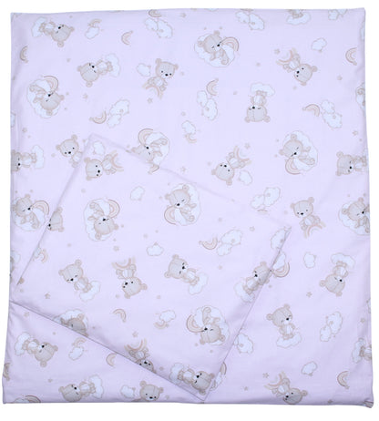 Bettwäsche Set für Beistellbett- Waffelpiqué Nestchen- Regenbogen-Rosa/Rosa