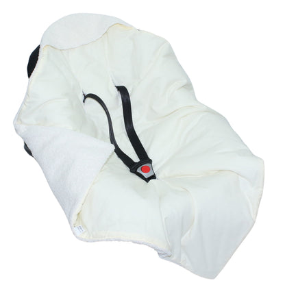 Bouclé  Baby Einschlagdecke - Creme- mit Kapuze 75x75cm für Babyschale, Decke