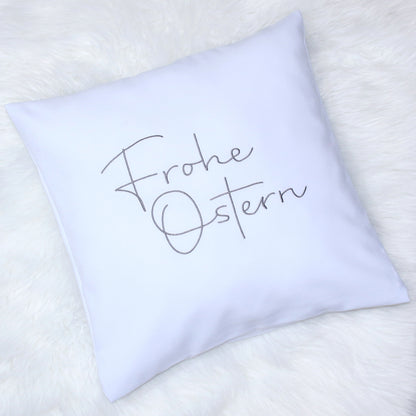 Kissenbezug bestickt Ostern Osterkissen minimalistisch modern - Grau bestickt