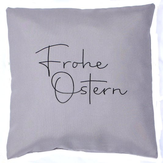 Kissenbezug bestickt Ostern Osterkissen minimalistisch modern- GRAU