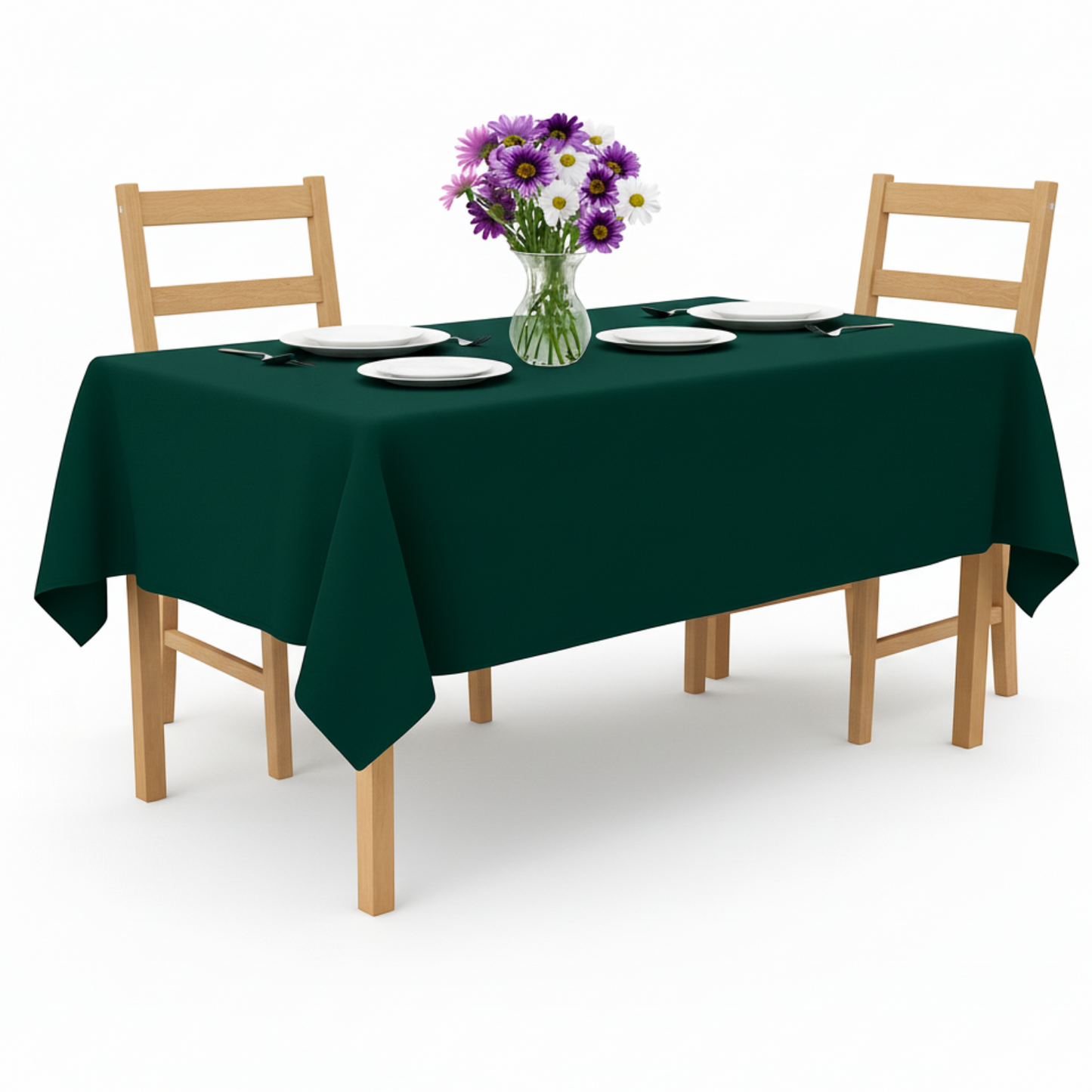 Tischdecke für Küche, Esszimmer, Garten, Feiern - Dunkelgrün