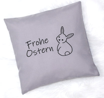 Kissenbezug bestickt Ostern Osterkissen minimalistisch modern- GRAU