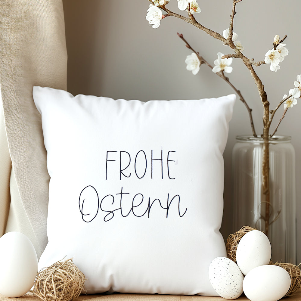 Kissenbezug bestickt Ostern Osterkissen minimalistisch modern