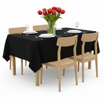 Tischdecke für Küche, Esszimmer, Garten, Feiern - Schwarz