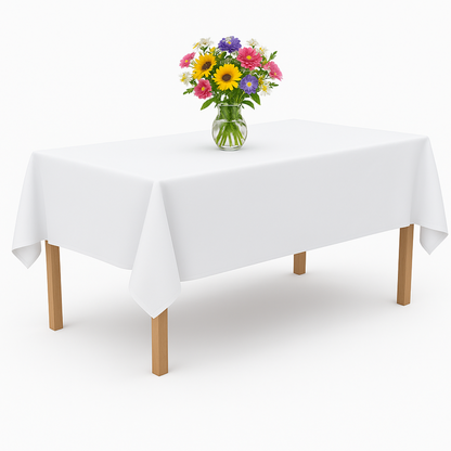 Tischdecke für Küche, Esszimmer, Garten, Feiern - Weiß