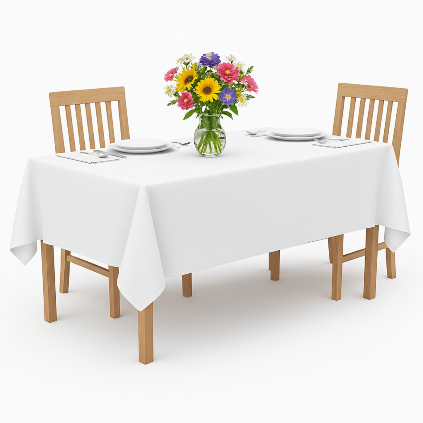 Tischdecke für Küche, Esszimmer, Garten, Feiern - Weiß