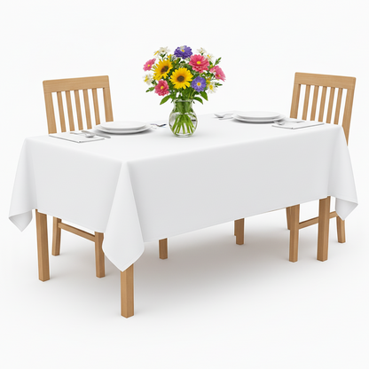 Tischdecke für Küche, Esszimmer, Garten, Feiern - Weiß