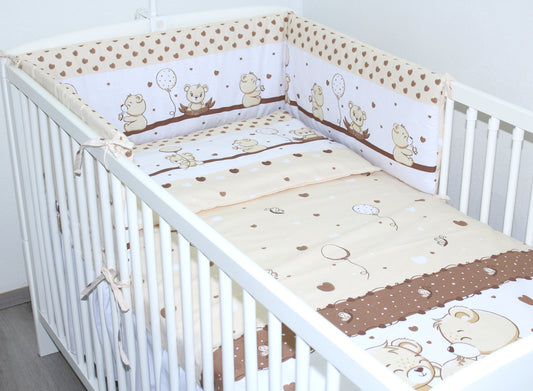 Nestchen Kopfschutz - SWEET Bärchen-Braun - 190 cm, 360 cm, 420 cm