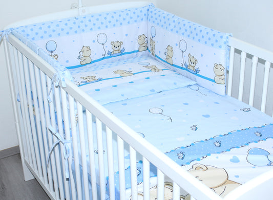 Nestchen Kopfschutz - SWEET Bärchen-Blau - 190 cm, 360 cm, 420 cm