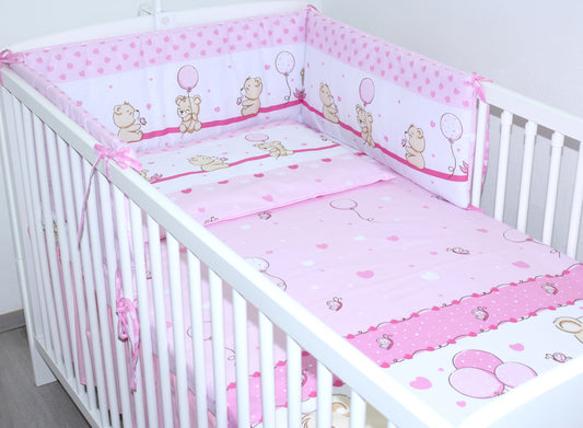 Nestchen Kopfschutz - SWEET Bärchen-Rosa - 190 cm, 360 cm, 420 cm