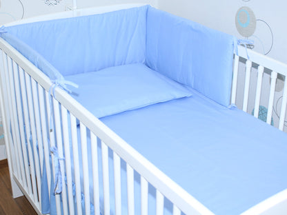 3-6 tlg Baby Kinder Bettset Baby Bettwäsche Bettdecke Kissen -Blau