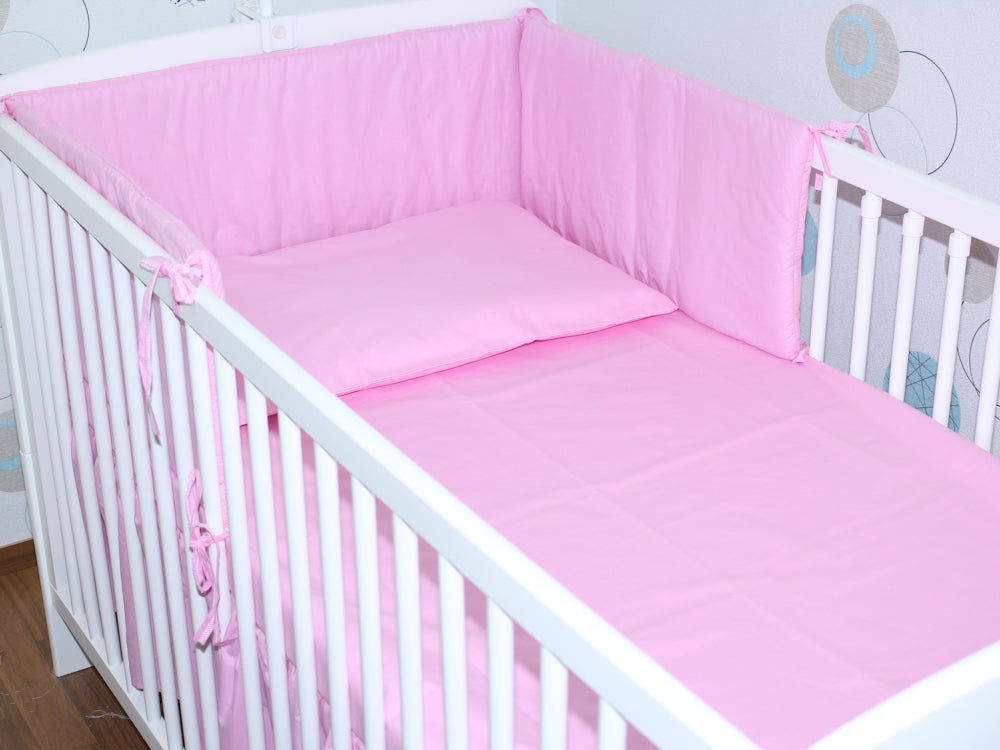 3-6 tlg Baby Kinder Bettset Baby Bettwäsche Bettdecke Kissen -Rosa