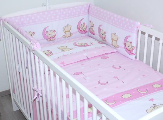 Nestchen Kopfschutz - Bärchen in Rosa - 190 cm, 360 cm, 420 cm