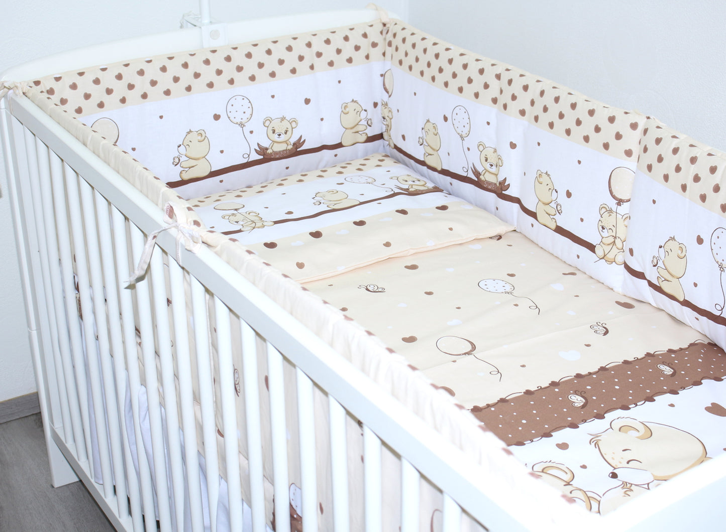 Nestchen Kopfschutz - SWEET Bärchen-Braun - 190 cm, 360 cm, 420 cm