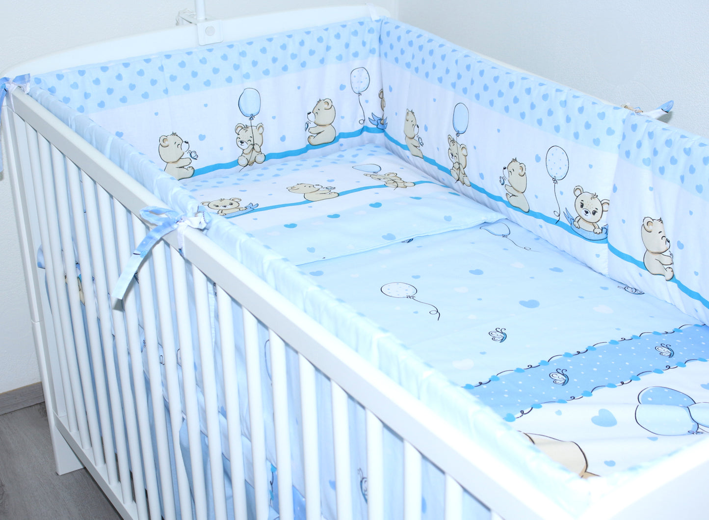 Nestchen Kopfschutz - SWEET Bärchen-Blau - 190 cm, 360 cm, 420 cm