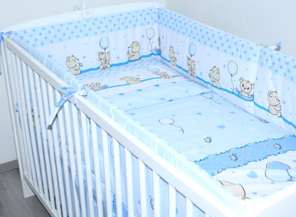 Nestchen Kopfschutz - SWEET Bärchen-Blau - 190 cm, 360 cm, 420 cm
