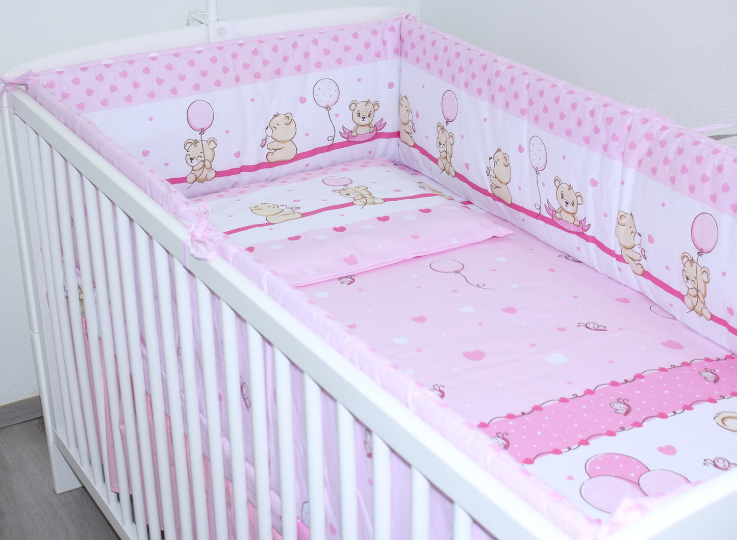 Nestchen Kopfschutz - SWEET Bärchen-Rosa - 190 cm, 360 cm, 420 cm