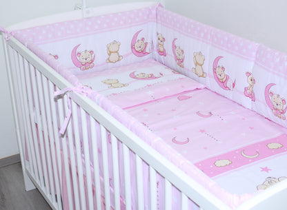 Nestchen Kopfschutz - Bärchen in Rosa - 190 cm, 360 cm, 420 cm