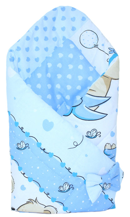 Babyhörnchen - SWEET Bärchen in Blau - Babynest- Steckkissen Pucktuch