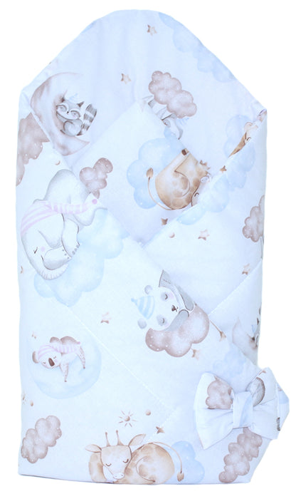 Babyhörnchen - Wolken- Babynest- Steckkissen Pucktuch