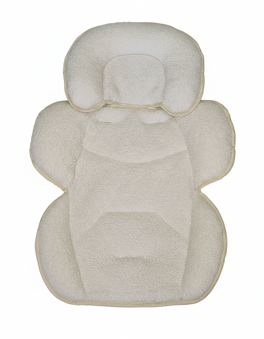 Sitzverkleinerer - Bouclé -Einlage Baby Kind Auto Kindersitz Babyschale Einsatz - Creme