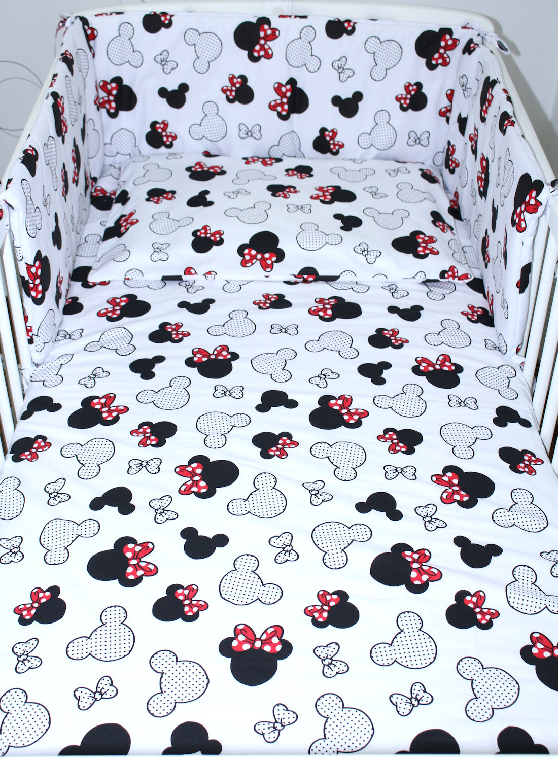 3-6 tlg Baby Kinder Bettset Baby Bettwäsche Bettdecke Kissen -Minnie