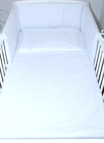 3-6 tlg Baby Kinder Bettset Baby Bettwäsche Bettdecke Kissen -Weiß