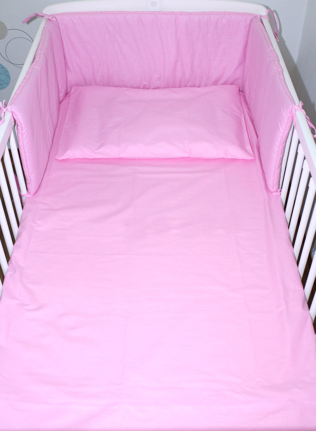 3-6 tlg Baby Kinder Bettset Baby Bettwäsche Bettdecke Kissen -Rosa