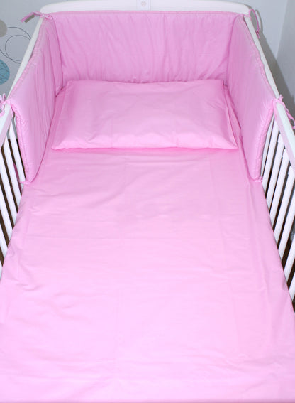 3-6 tlg Baby Kinder Bettset Baby Bettwäsche Bettdecke Kissen -Rosa