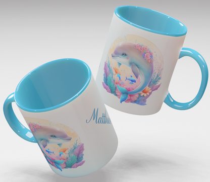 Personalisierte Kaffee - Tasse mit Namen - Delfin-1