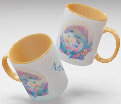 Personalisierte Kaffee - Tasse mit Namen - Delfin-1