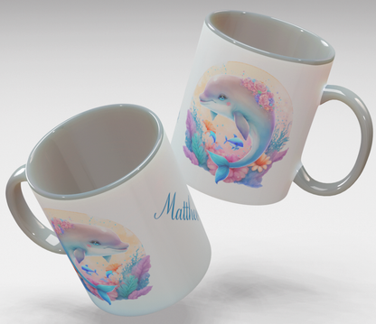 Personalisierte Kaffee - Tasse mit Namen - Delfin-1