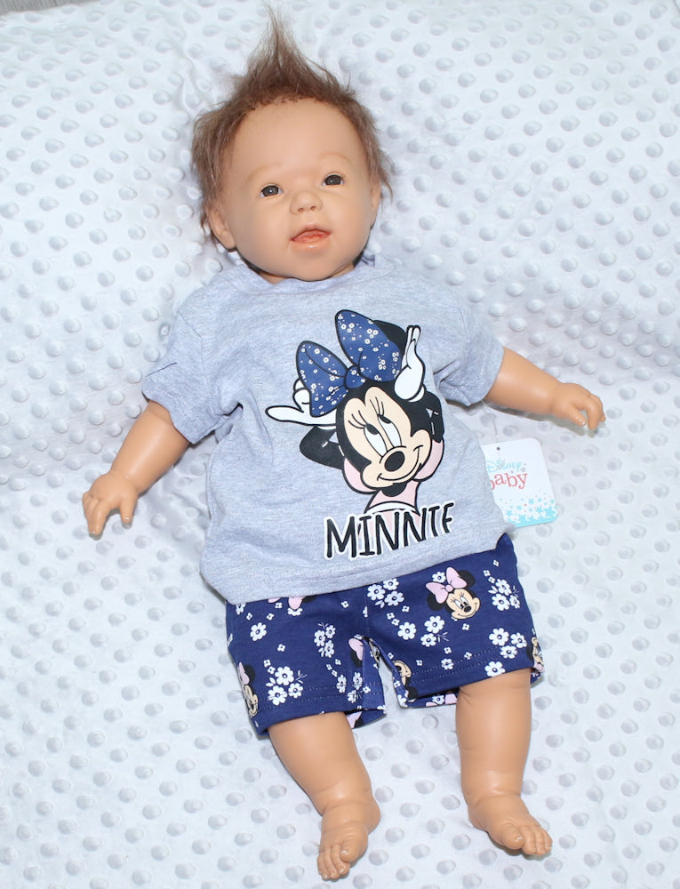 Baby Mädchen Minnie Mouse T-Shirt, Shorts und Halstuch Outfit Set- Nr1