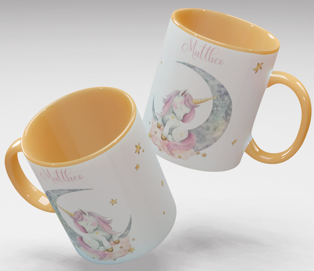 Personalisierte Kaffee - Tasse mit Namen - Einhorn-1