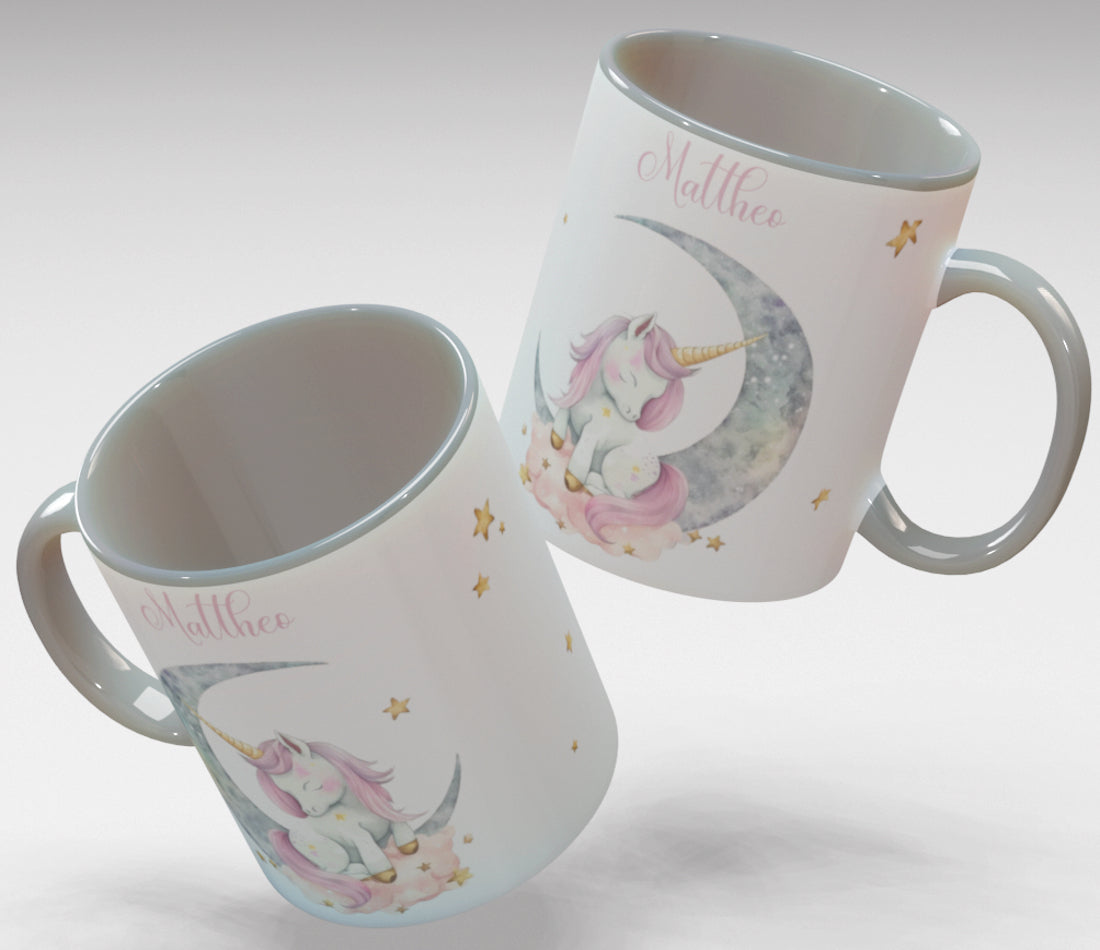 Personalisierte Kaffee - Tasse mit Namen - Einhorn-1