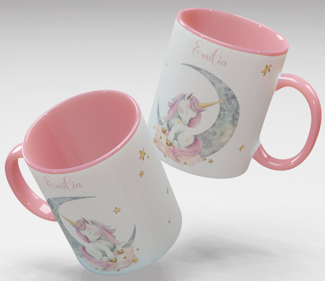 Personalisierte Kaffee - Tasse mit Namen - Einhorn-1