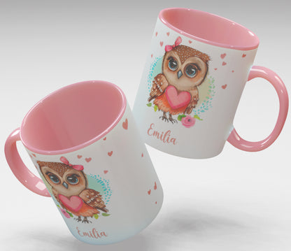 Personalisierte Kaffee - Tasse mit Namen - Eule-1