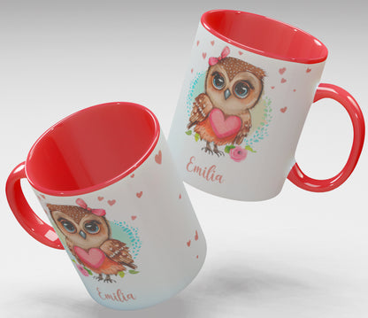 Personalisierte Kaffee - Tasse mit Namen - Eule-1