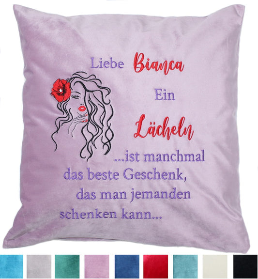 Personalisierbares Kissen - 1 - Bestickt Samtkissen
