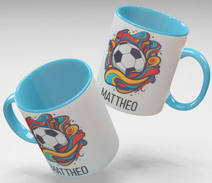Personalisierte Kaffee - Tasse mit Namen - Fußball-1