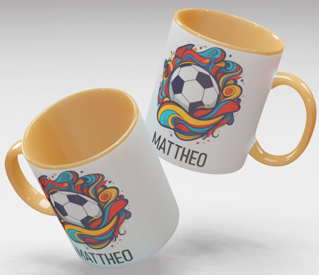 Personalisierte Kaffee - Tasse mit Namen - Fußball-1
